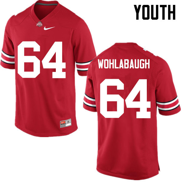 Ohio State Buckeyes Jack Wohlabaugh Youth #64 Red Game Stitched College Football Jersey